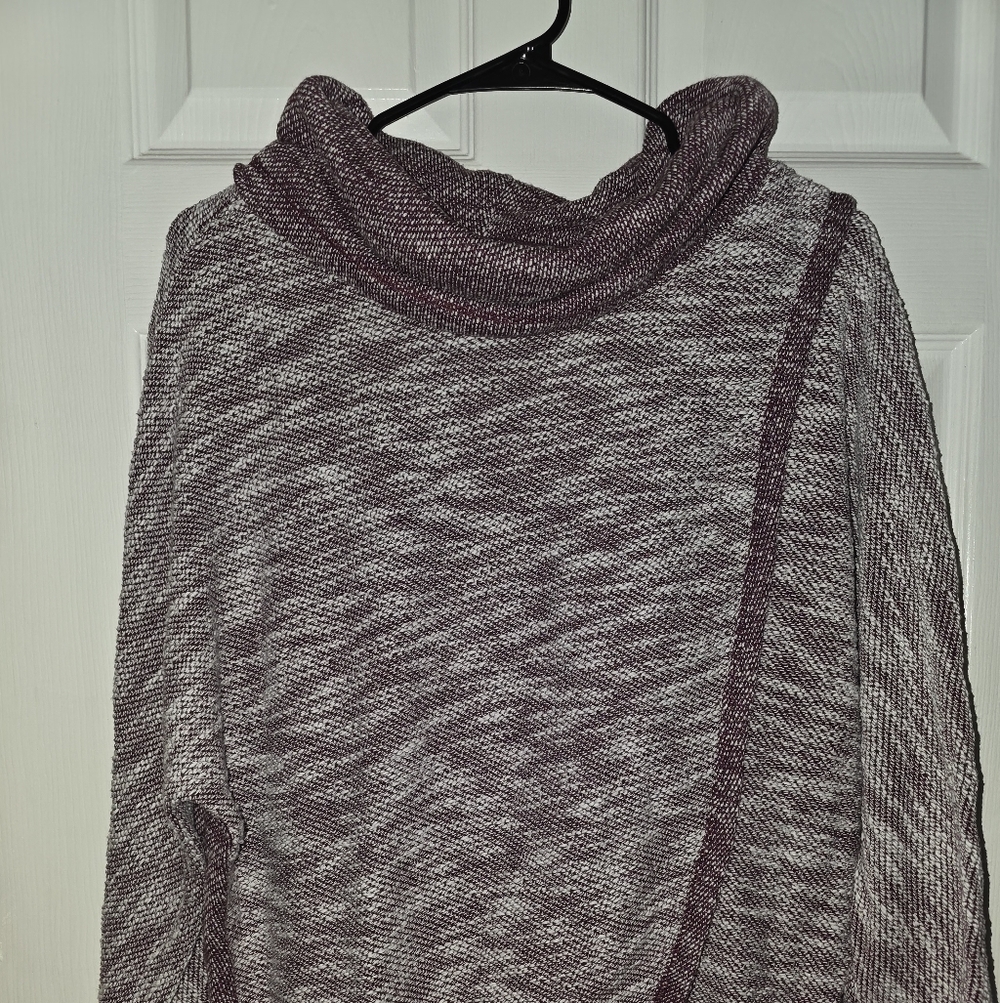 Calvin Klein Heathered Purple Cowl Neck Sweater